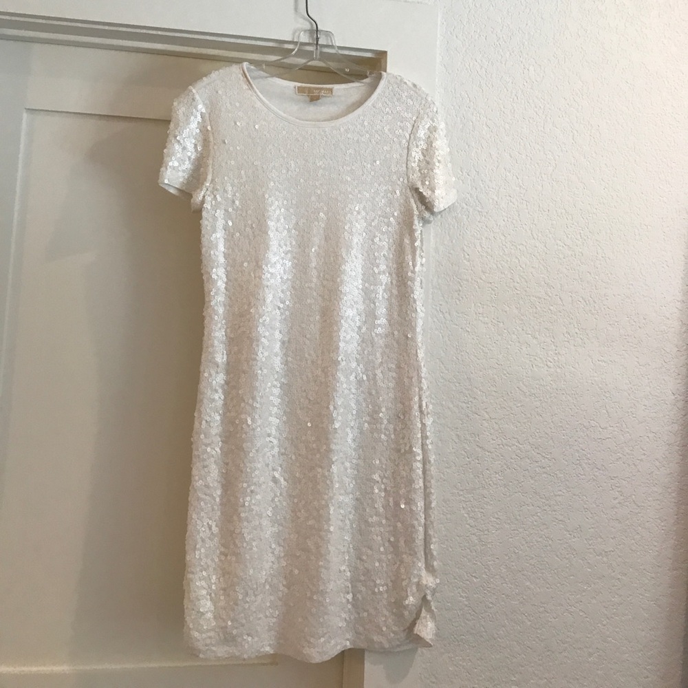 Michael Kors white sequin dress