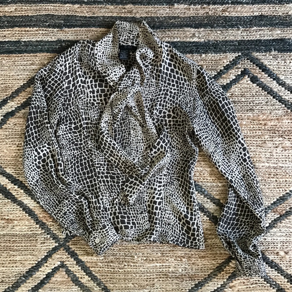 BCBGMaxAzria Silk Tie-Neck Blouse