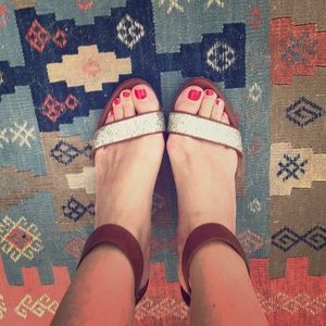 J. Crew Glitter wedge