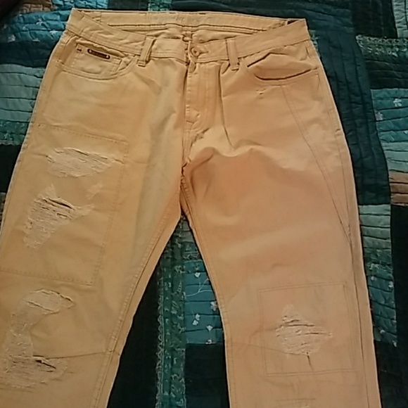 Cult of individuality jeans straight leg with rips