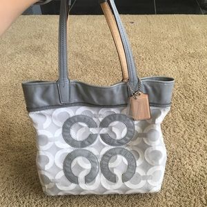 Grey Coach Shoulder Bag