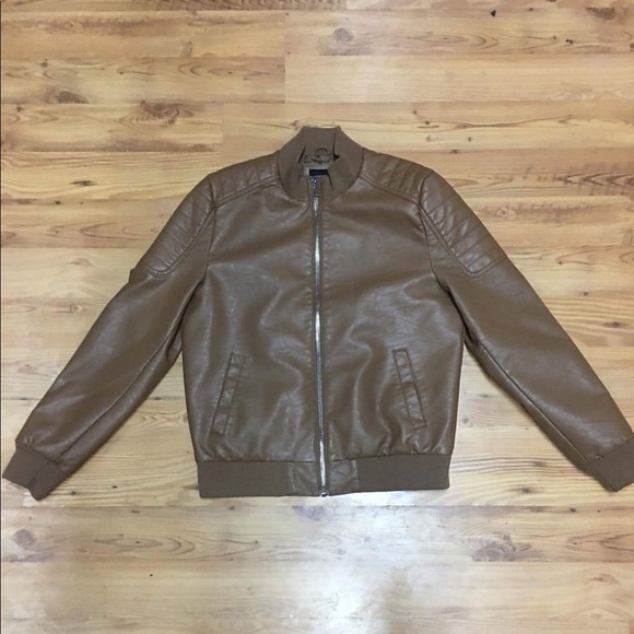 Forever 21 Other - Forever 21 brown leather bomber unisex Sz M