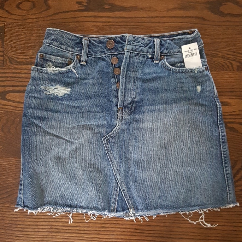 High waisted jean skirt