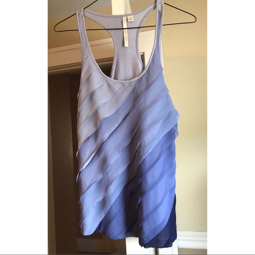 Lauren Conrad purple ombré ruffled tank top