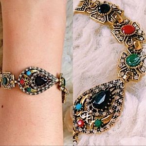 MOROCCAN multicolor bracelet gold chunky new