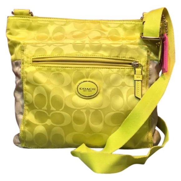 lime green coach purse