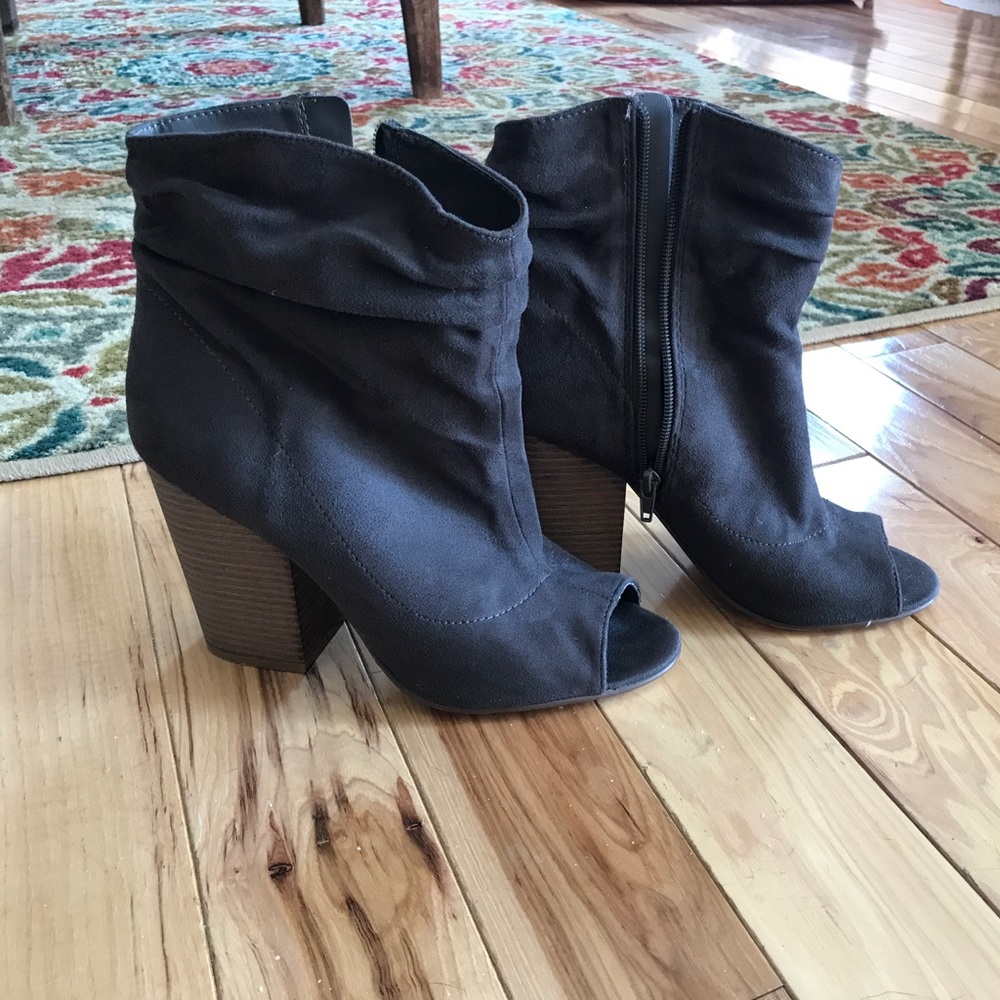 Open toe booties