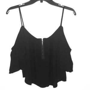 LA Hearts black crop top