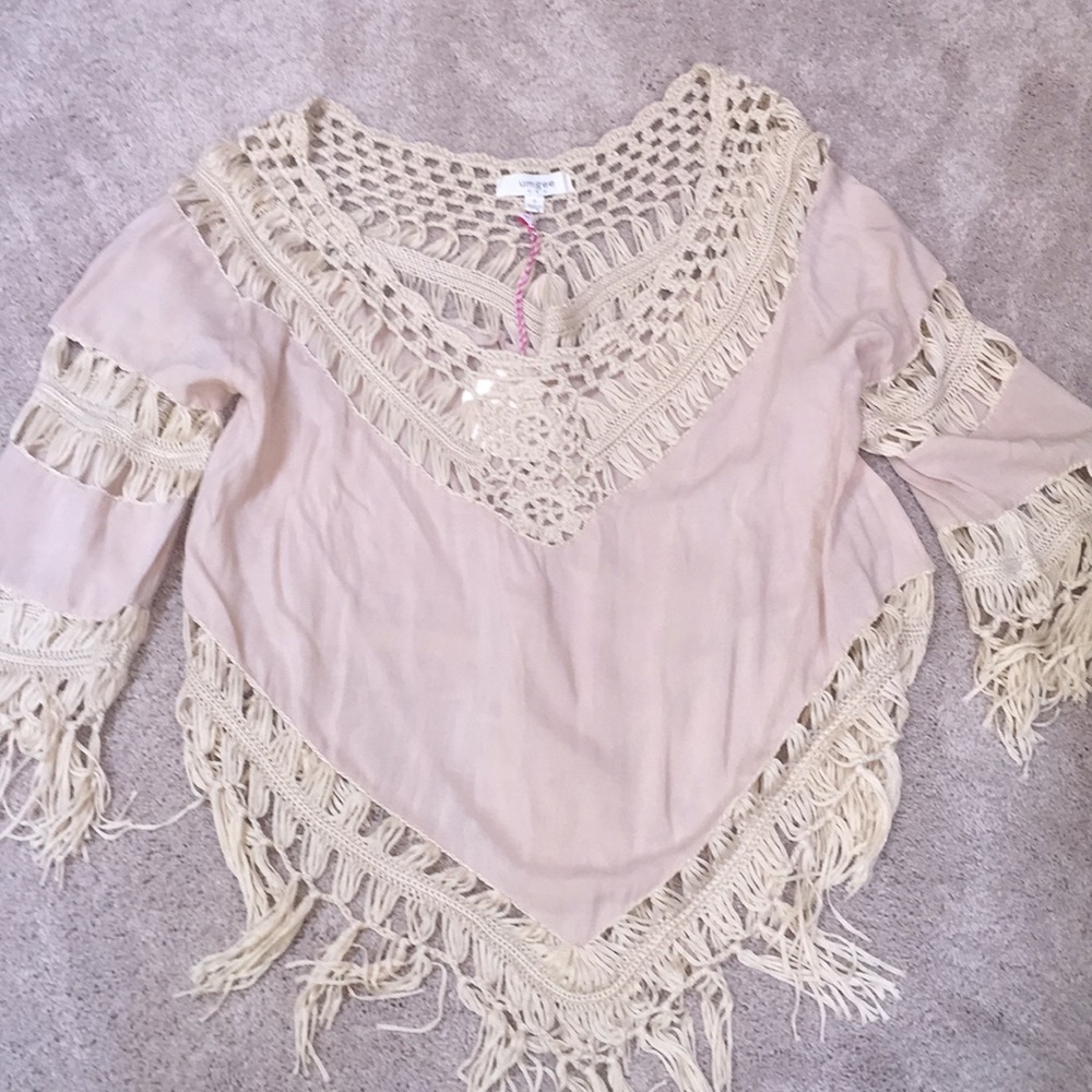 Oatmeal color crochet top!