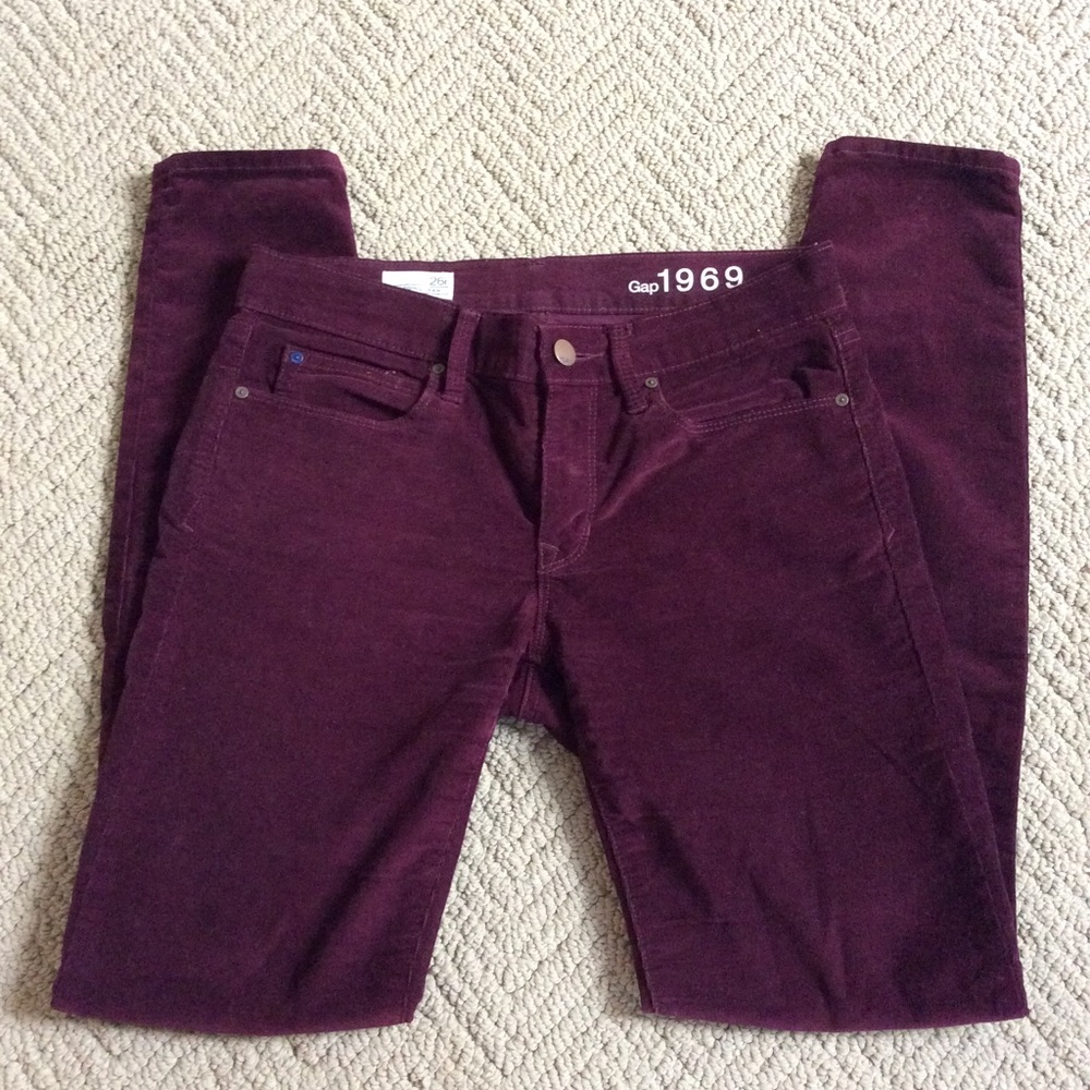 Gap Wine Corduroy Skinny Pants