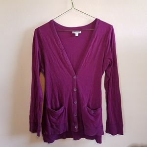 AEO purple cardigan