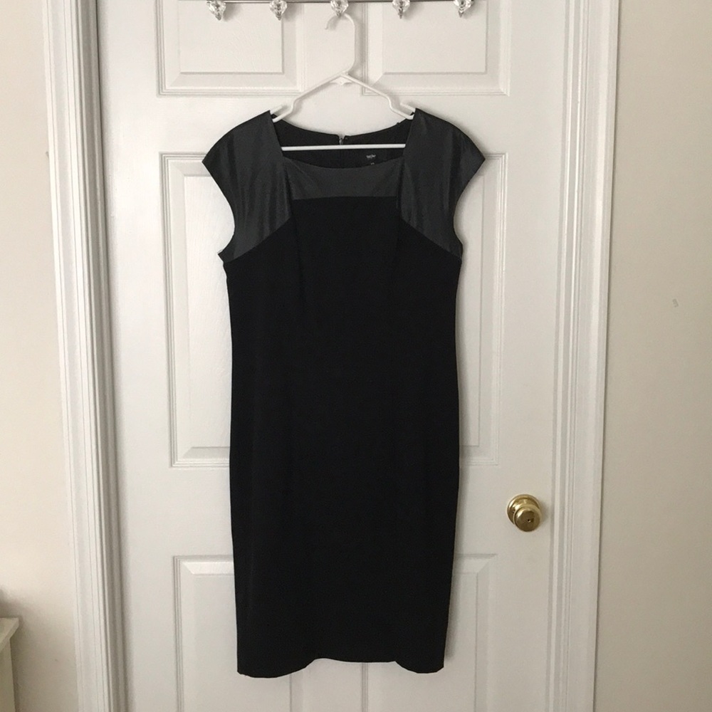 Mossimo Black Dress with Faux Leather Cap Sleeve
