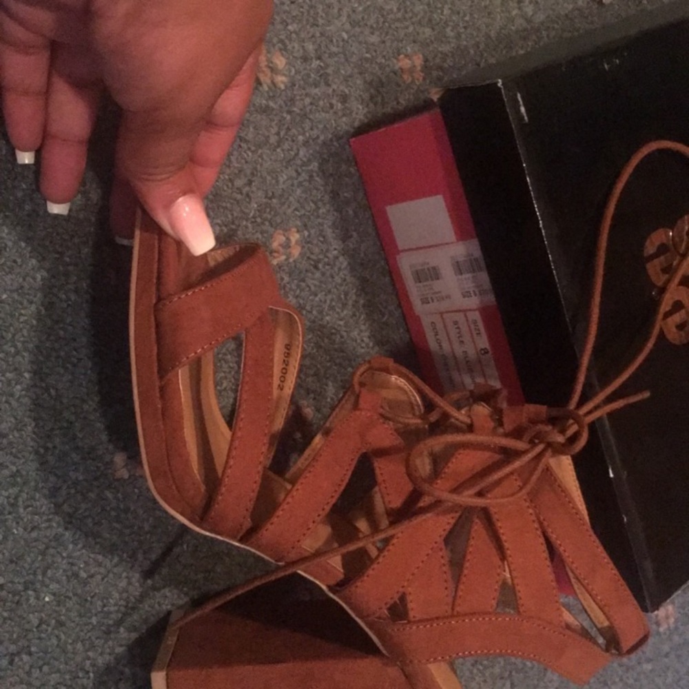 Cute cognac casual sandals