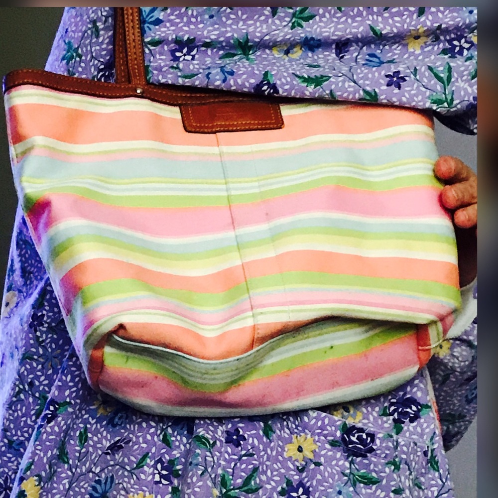 Coach Striped Shoulder Bag