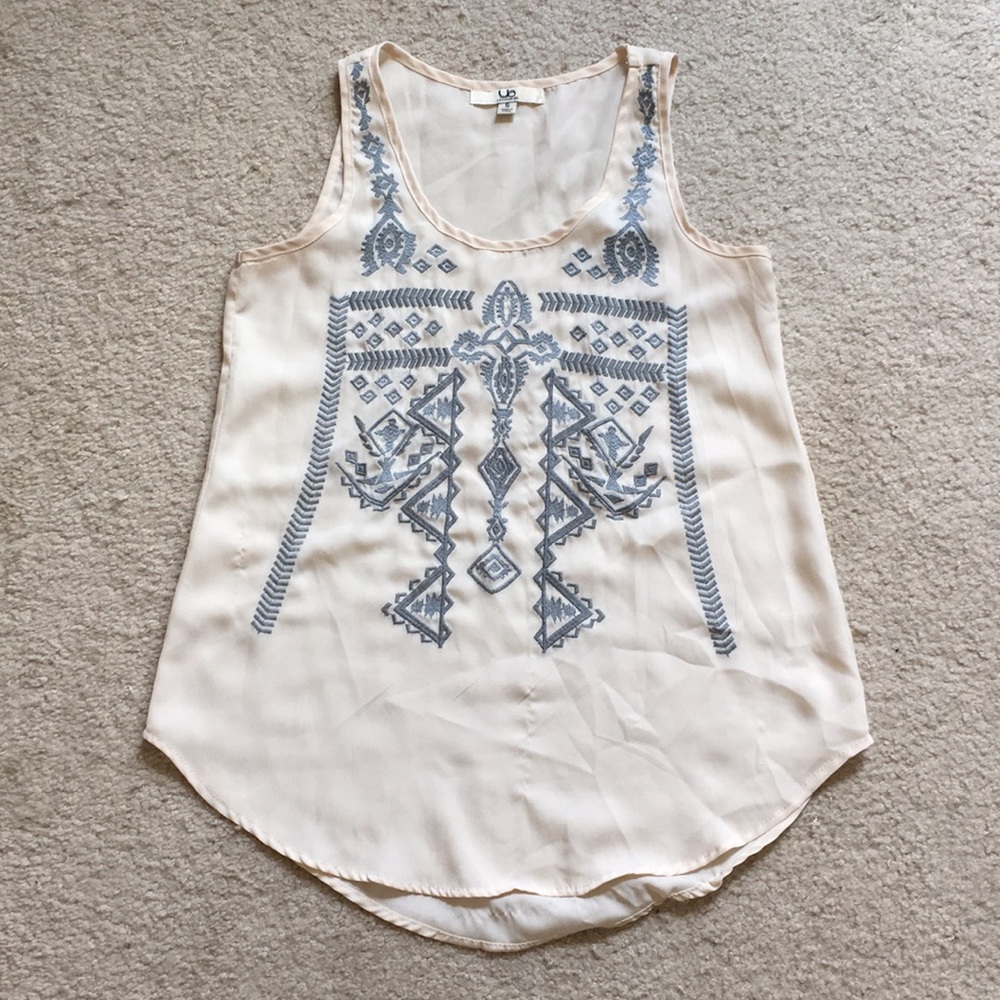 Bohemian embroidered silk top