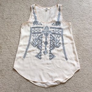 Bohemian embroidered silk top