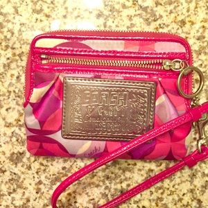 Pink Coach wristlet