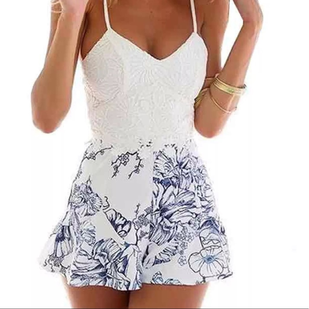 Floral fatal fabric Romper