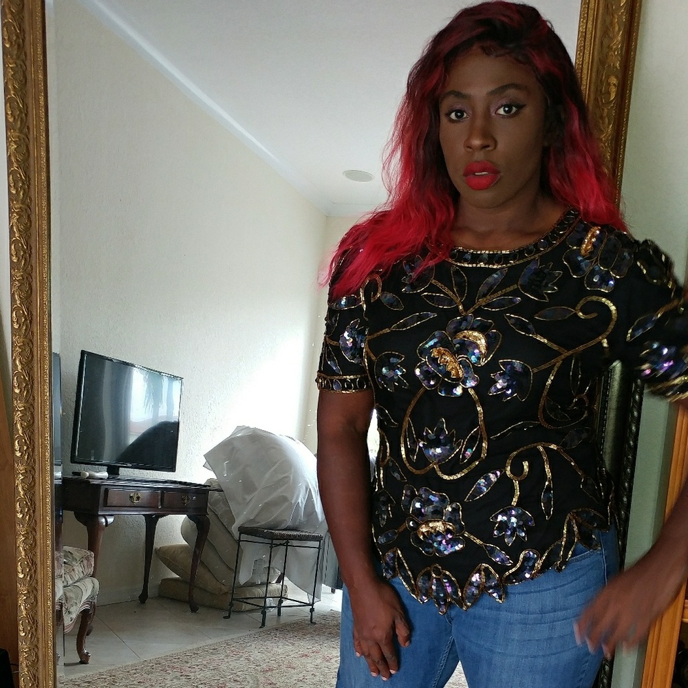 Black and Gold Iridescent blouse