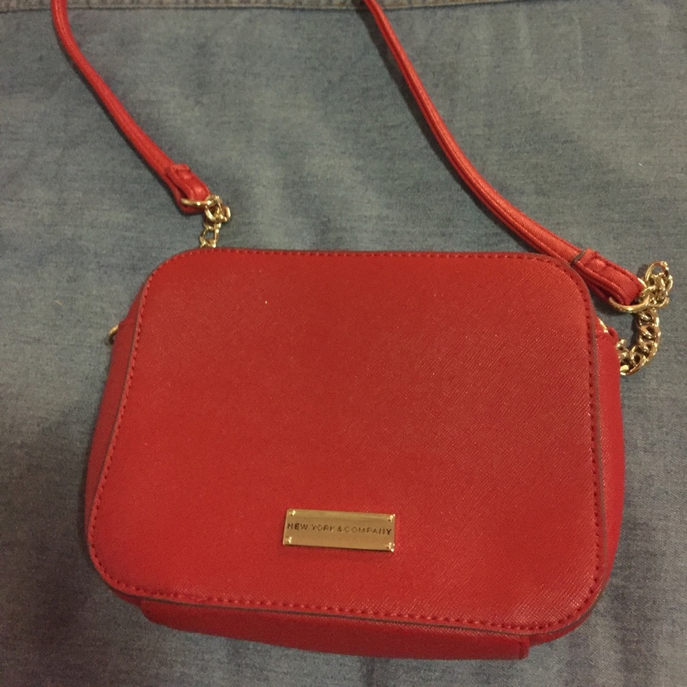 Crossbody great leather red bag