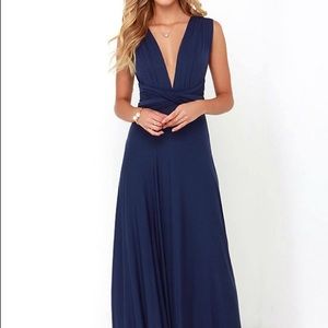 Lulu*s TRICKS OF THE TRADE NAVY BLUE MAXI DRESS