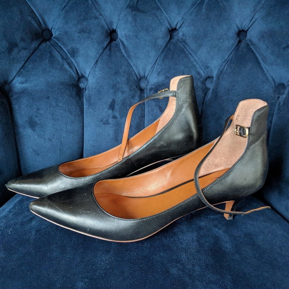 Paolo Black Kitten Heels