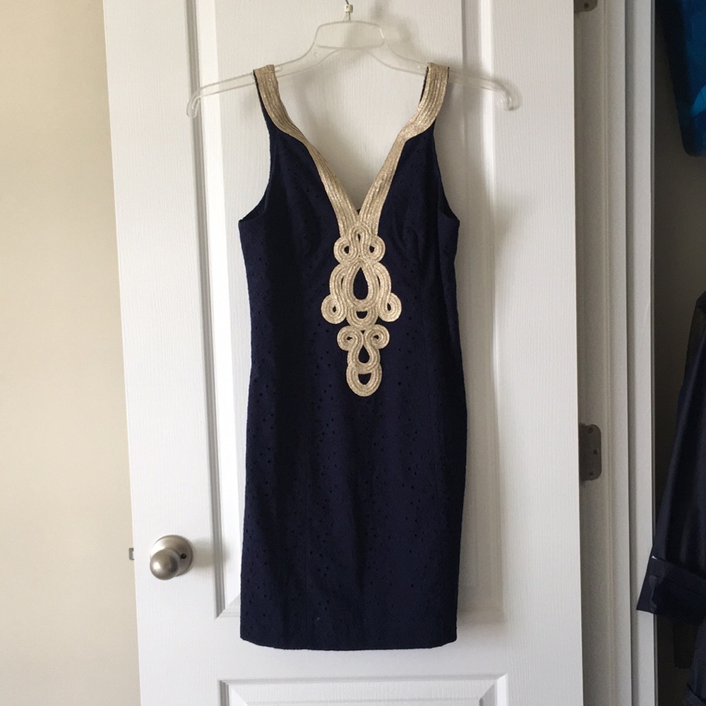 Lilly Pulitzer Emery Shift (SIZE 2, NAVY)