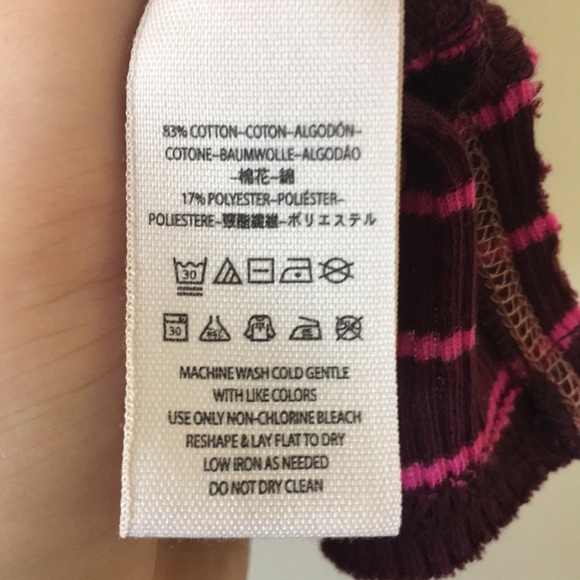 We the Free Purple Henley Striped Top Size L - Picture 3 of 3