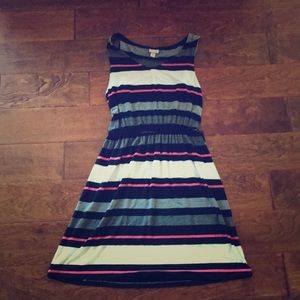 A striped V neck dress