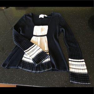 Anthropology Guinevere Black & Cream Sweater