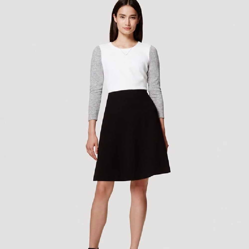 Loft Grey Black & White Work Dress