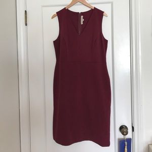 Loft Burgundy Sheath Dress