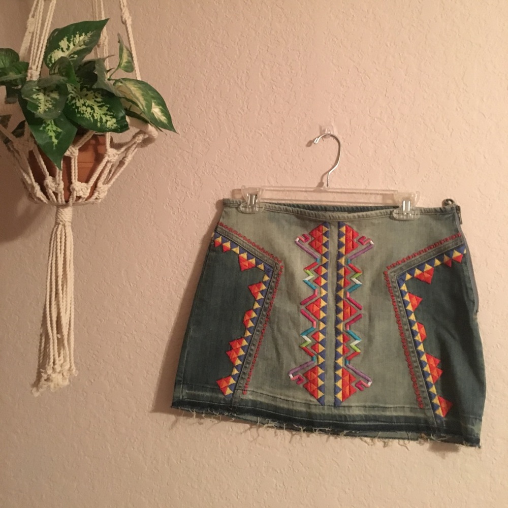 Free People Geometric Bohemian Skirt
