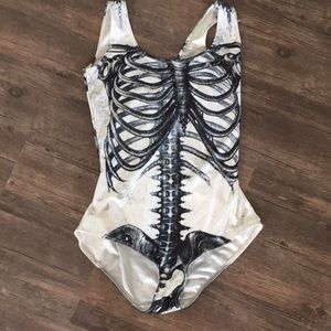 Skeleton one piece swimsuit