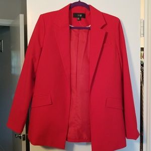Red Forever 21 Blazer Jacket