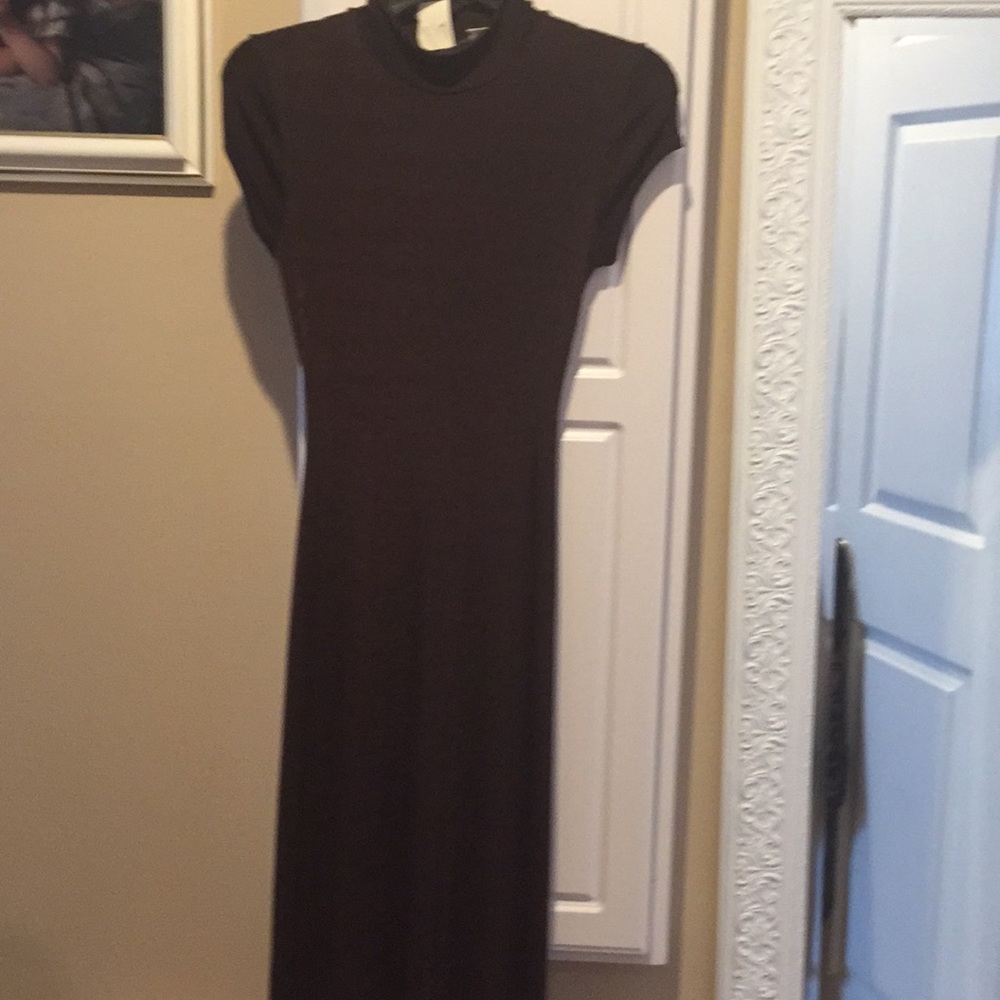 Long Lycra brown dress new with tags size small