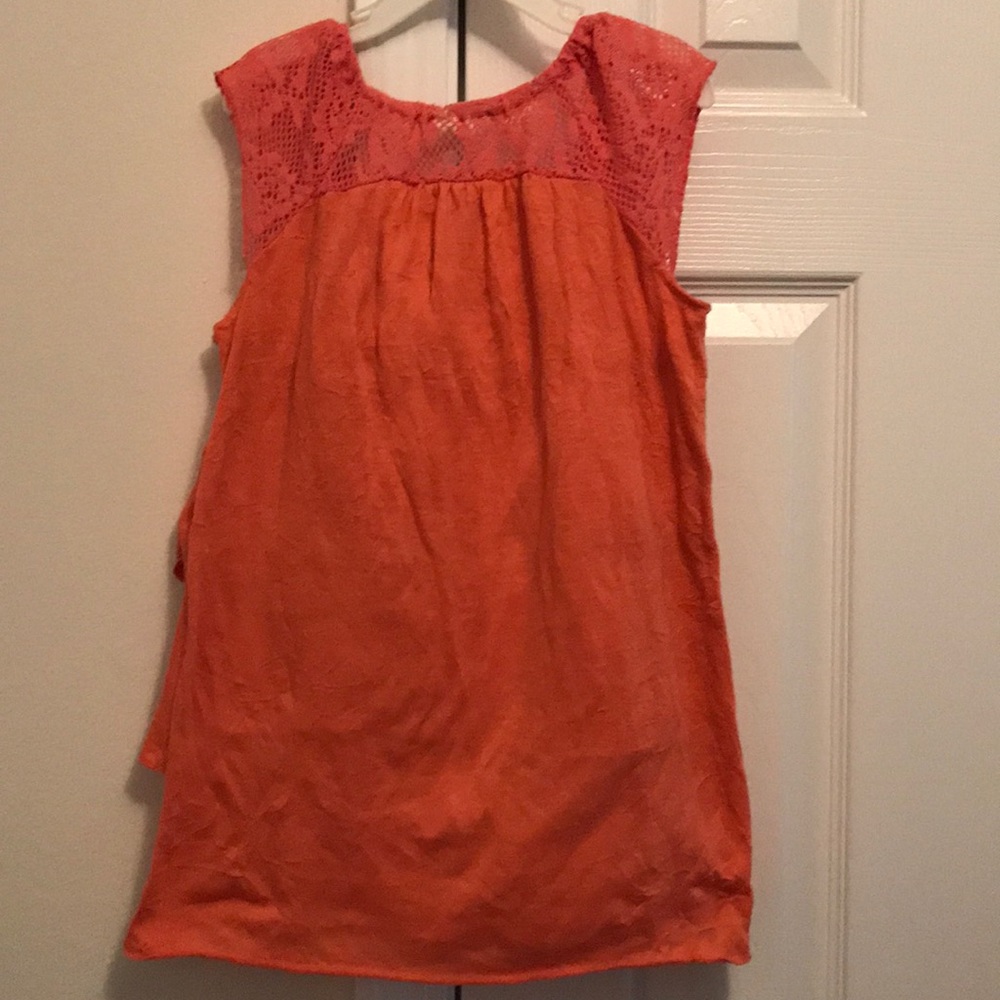 Orange Lace layered Shirt