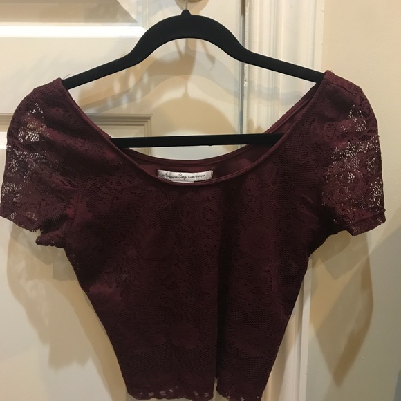 American Rag Tops - FREE Burgundy Lace Crop Top