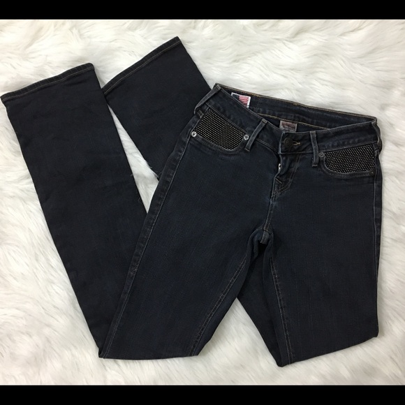 True Religion Denim - True Religion Black Straight Leg Jeans 23 113