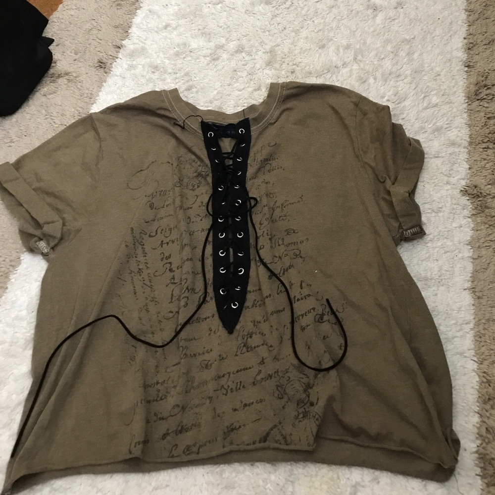 Lace down top