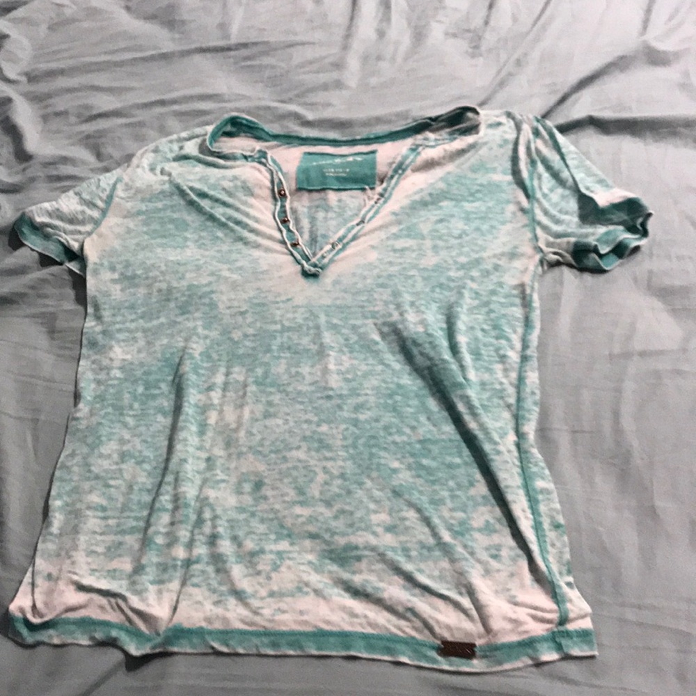 Green burnout shirt short sleeved