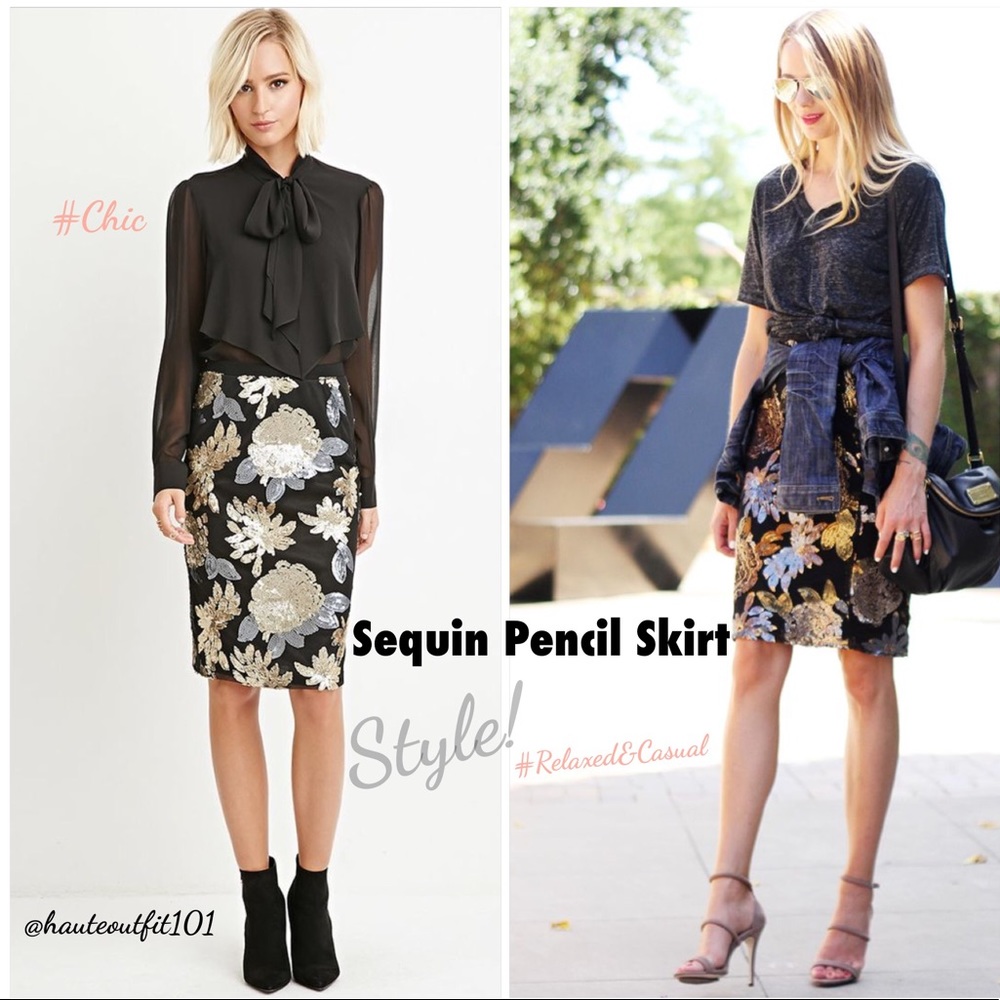 Forever 21 Sequin Pencil Skirt