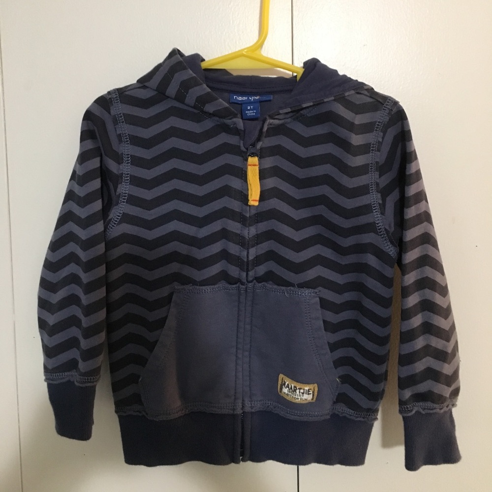 Naartjie kids navy chevron full zip Toddler hoodie