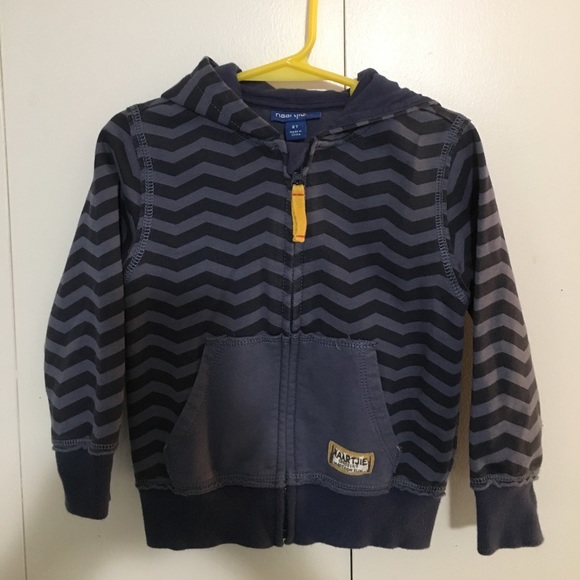 Naartjie kids navy chevron full zip Toddler hoodie - Picture 1 of 5