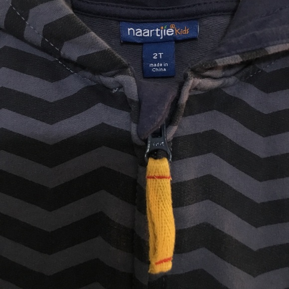 Naartjie kids navy chevron full zip Toddler hoodie - Picture 2 of 5