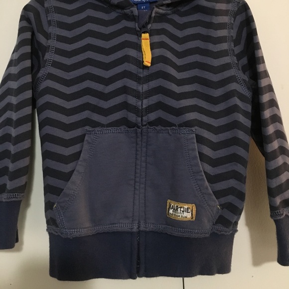 Naartjie kids navy chevron full zip Toddler hoodie - Picture 3 of 5