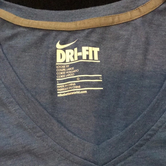 Blue Nike Dri-fit v-neck tee! - Picture 2 of 2