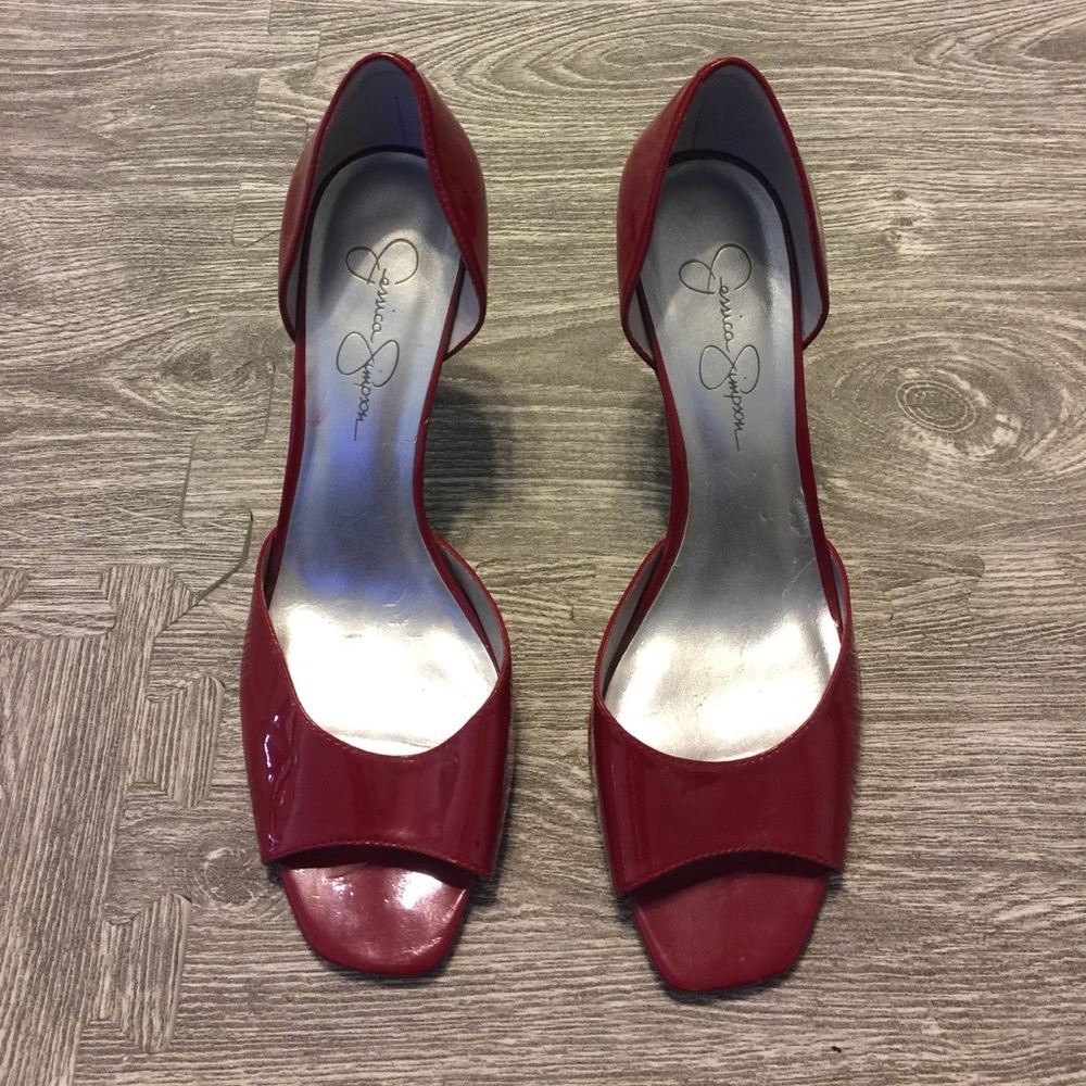 👠 Jessica Simpson Red Peep Toe Heels 👠