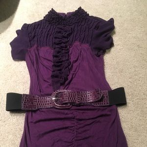 Boutique Purple Shirt with belt