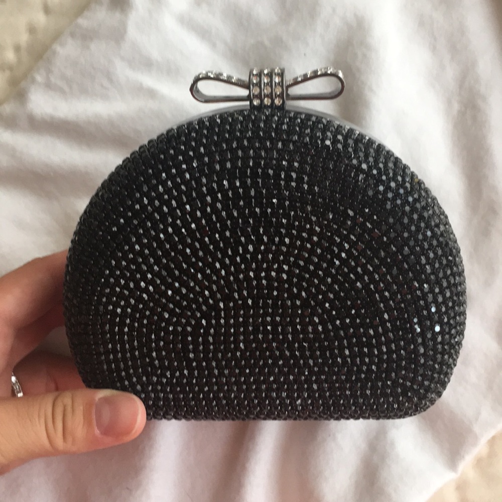 Black rhinestone party bag